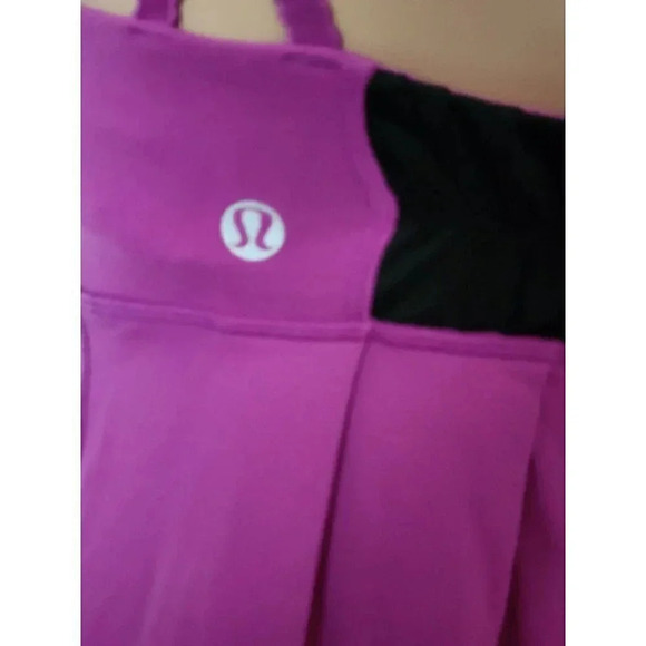 Lululemon Yogi Dance Tank Top Purple Black Ruched Size 6 - Picture 6 of 7